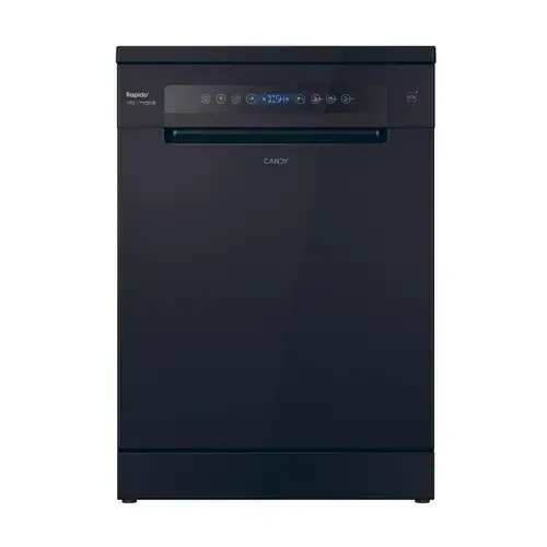Masina de spalat vase independenta Candy Rapido CF 5C6F0B, 15 seturi, 8 programe, Clasa C, Wi-Fi, Wash & Dry 35', Motor Speed-Drive Inverter, Automatic Open Door, 60 cm (Negru)