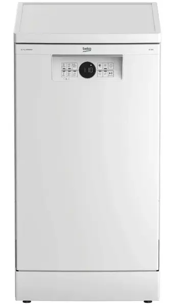 Masina de spalat vase slim Beko BDFS26020WQ, 10 Seturi, 6 Programe, Motor ProSmart Inverter, AquaIntense, Clasa E, 45 cm (Alb)
