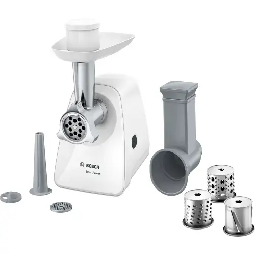Masina de tocat Bosch MFW2514W, 1500W, 1,7 kg/min (Alb)