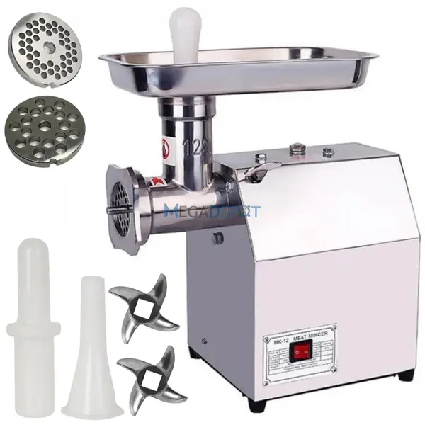 Masina de tocat carne CMP Profesional MK-12 4500W, inox, 2 site, 2 cutite, 450kg h reductor in baie de ulei