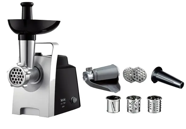 Mașină de tocat carne Tefal - NE109838, 1400W, 1.7 kg/min, negru/alb