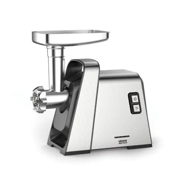 Masina de tocat Heinner HighPro 1800 MG-Y1800X, 1800W, Reverse, 3 site de taiere, Accesoriu rosii/carnati, Argintiu