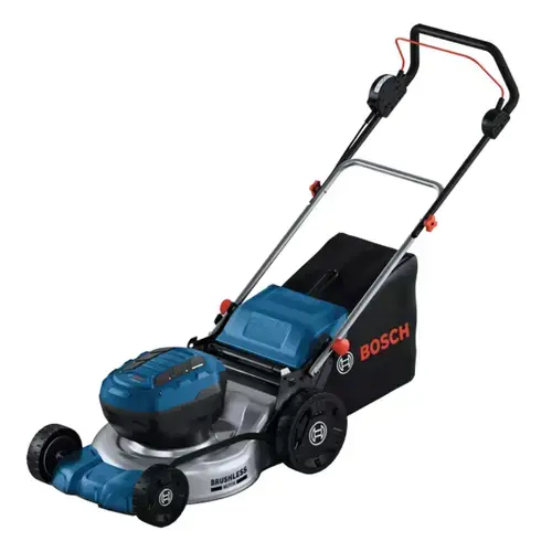 Masina de tuns gazon/iarba pe acumulator Bosch Professional GRA 18V2-46, 18 V, latime taiere 46 cm, 6 trepte de taiere, inaltime taiere 30 - 70 mm, sac colector 60 L, fara incarcator si acumulator in setul de livrare (Albastru)