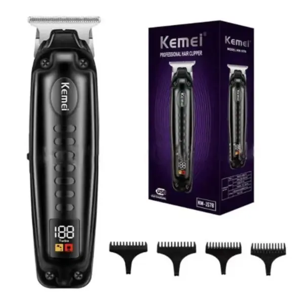 Masina de tuns si contur profesionala Kemei KM 1578 incarcare type c afisaj LCD