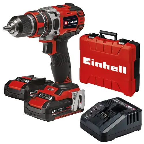 Masina fara fir de gaurit cu impact Einhell TE-CD 18/50 Li-i BL (2x2.0Ah), 18 V, 50 Nm, 2 trepte cuplu livrat cu incarcator rapid si 2 acumulatori 2.0 Ah
