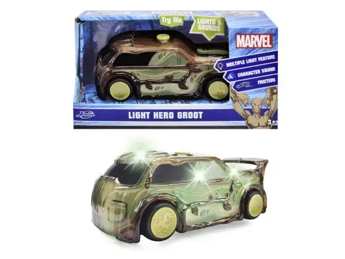 Masina Jada Toys Marvel Light Hero Groot cu sunete si lumini scara 1:32 (Multicolor)