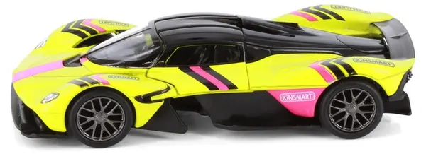 Mașină metalică Kinsmart - Aston Martin Valkyrie Livery Edition, 1:36, galbenă