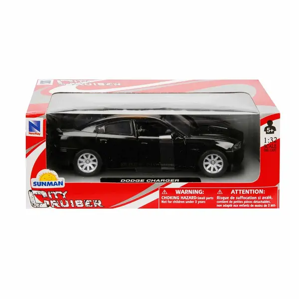 Masina metalica, New Ray, Dodge Charger, Negru, 1:32
