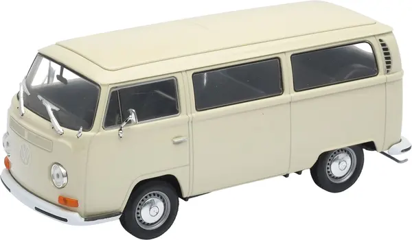 Mașină metalică Welly - 1972 Volkswagen Bus T2, crem, 1:24
