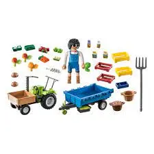Masina - Tractor cu remorca si muncitor | Playmobil