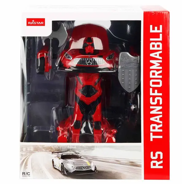 Masina transformabila cu telecomanda, Rastar, Mercedes AMG GT3, 1:14, Rosu