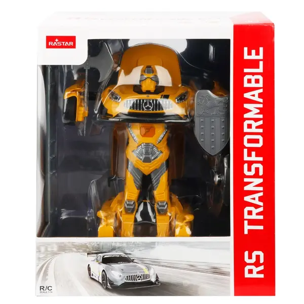 Masina transformabila cu telecomanda, Rastar, Mercedes AMG GT3, 1:14, Galben