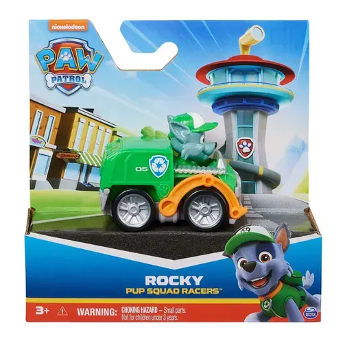 Masinuta cu figurina Patrula Catelusilor - Rocky (Multicolor)