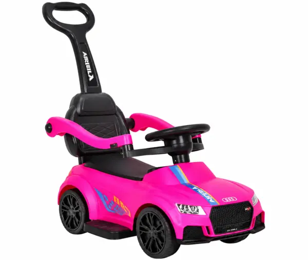 Masinuta de impins 2 in 1 cu melodii, lumini si maner parental detasabil - Roz