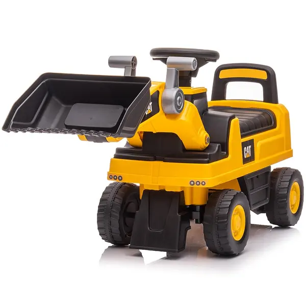 Masinuta de impins Chipolino CAT Loader yellow, volan cu sunete, spatiu pentru depozitare, greutate admisa 25 kg