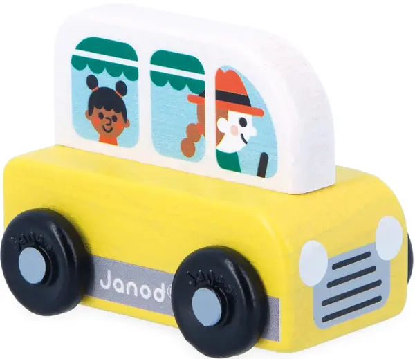 Mașinuță de lemn Janod Cross Roads - Microbuz