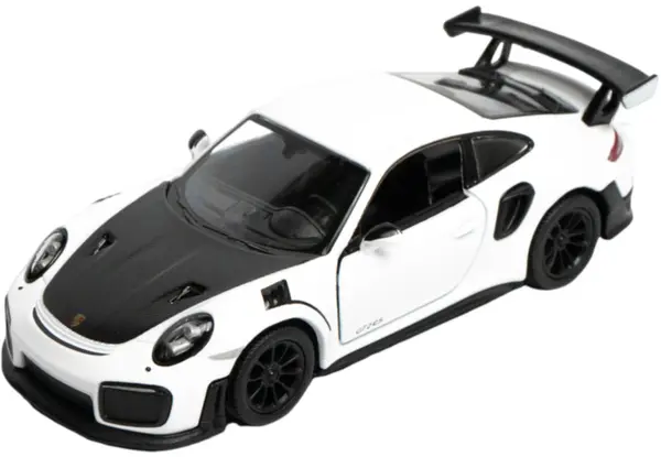 Mașinuță de metal Kinsmart - Porsche 911 GT2 RS, 1:36, alb-negru