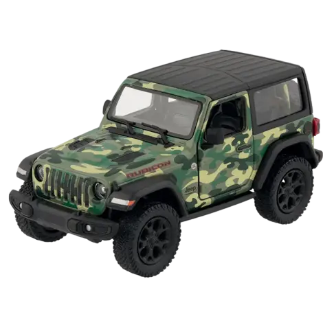 Masinuta die-cast Jeep Wrangler 2018, scara 1:34, cu functie pull-back, 12.5 cm lungime, cu capota, verde