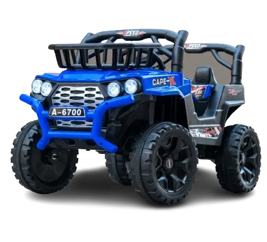 Masinuta electrica 4x4, pentru 2-4 ani, Kinderauto CAPE-X, 100W, 12V, scaun tapitat, culoare albastra