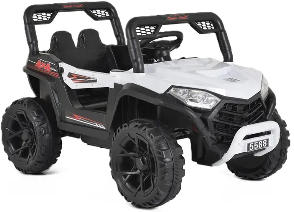 Mașinuță electrică jeep Moni - 5588 Fast utv, alb