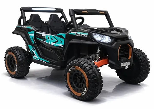 Masinuta electrica pentru copii Buggy NEL-913 Black, tractiune integrala 4x4, echipat cu Bluetooth, USB si MP3, lumini LED fataspate