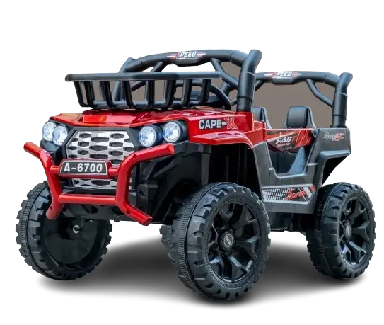 Masinuta electrica pentru copii intre 2 si 4 ani, 4x4, Kinderauto CAPE-X, 100W, 12V, scaun tapitat, rosie