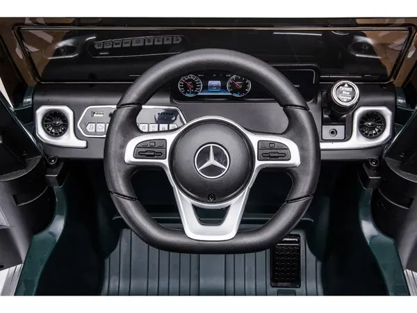 Masinuta electrica pentru copii Mercedes G500 green 12V, pornire la buton, motorizare 2x45W, usb, mp3, radio fm, faruri led
