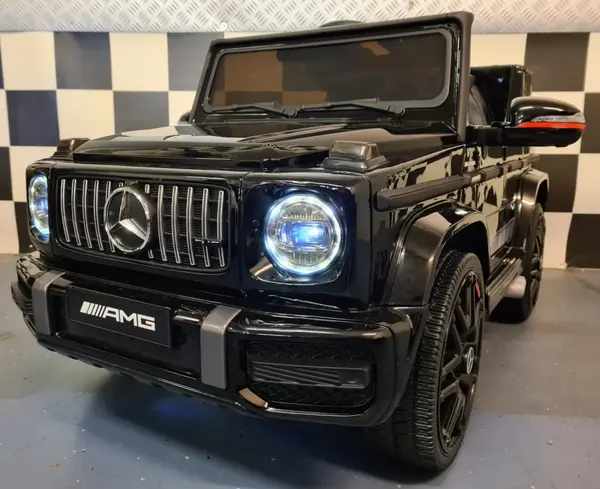 Masinuta electrica pentru copii Mercedes G63 AMG Negru, 12V, licenta oficiala, 4 motoare, telecomanda 2.4G