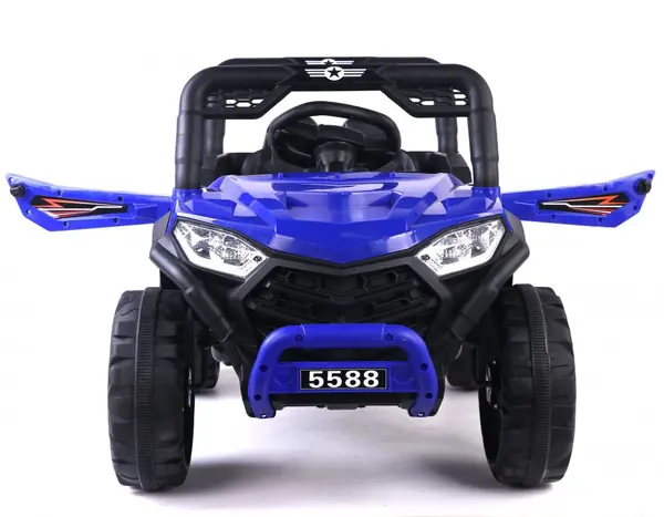 Masinuta electrica pentru copii Nichiduta 12V Off Road Race Blue cu telecomanda 2.4G,faruri cu lumini LED, sunete,muzica, 2 motoare x 35w,functie slow start,mufa USB,centura de siguranta