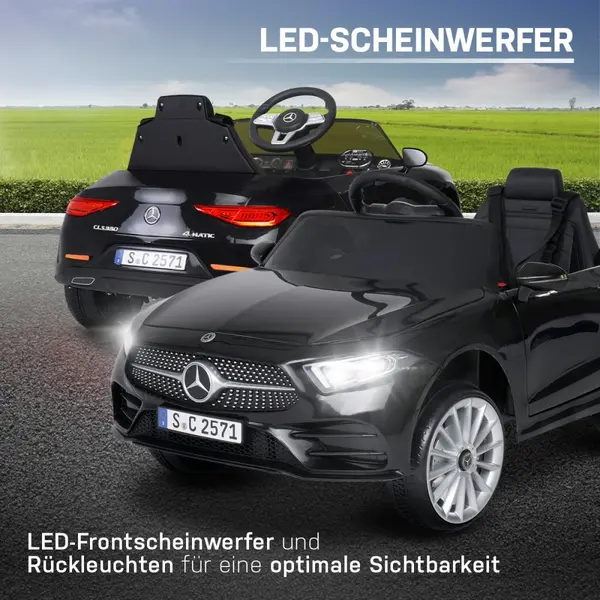 Masinuta electrica pentru copii Nichiduta Mercedes CLS350 Black 12V 60W,telecomanda,unitate audio cu display si slot card, usi cu deschidere,faruri led