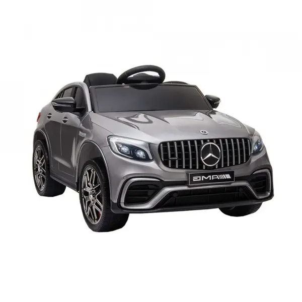 Masinuta electrica pentru copii Novokids Mercedes GLC 63 AMG Gri, 12V, roti din cauciuc EVA, 3-8 ani, usi cu deschidere, 2 viteze, lungime 115 cm, 2 motoare 390 W
