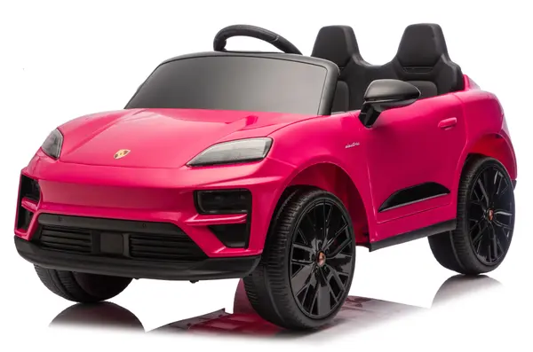 Masinuta electrica pentru copii, Porsche Macan, 140W 12V, roti EVA, scaun tapitat, echipata premium, Barbie roz