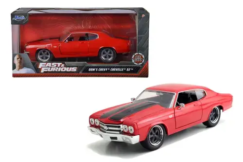 Masinuta Fast And Furious 1970 Chevy Chevelle Scara 1 La 24 ((Rosu/Negru)