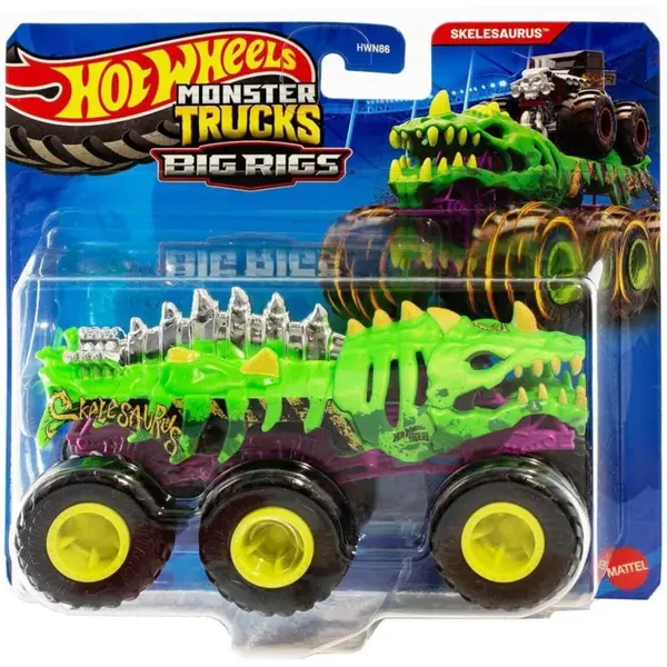 Masinuta Hot Wheels Monster Truck, Big Rigs, Skelesaurus, JCH42