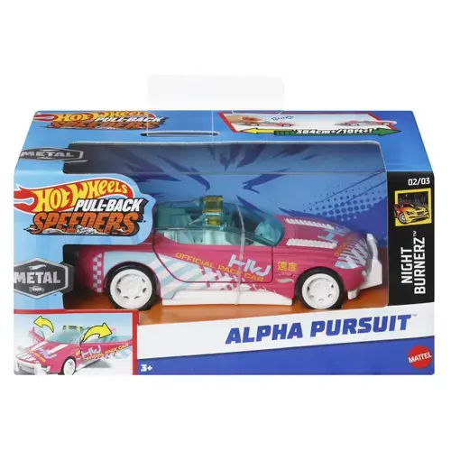 Masinuta Hot Wheels Pull Back - Alpha Pursuit, 1:43