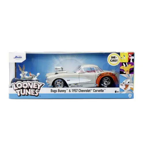 Masinuta Jada Toys Bugs Bunny, 1957 Chevrolet Corvette 1:24 (Gri)