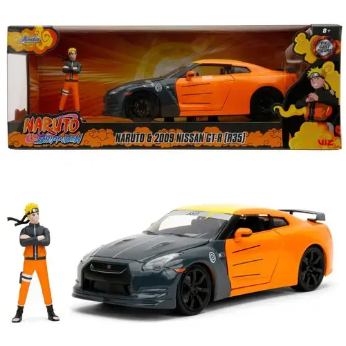 Masinuta Jada Toys cu figurina Naruto 2009, Nissan GT R, 1:24