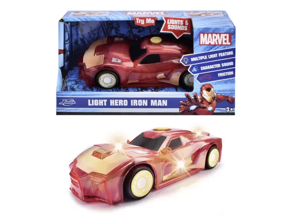 Masinuta - Marvel - Light Hero Iron Man cu sunete si lumini | Jada Toys