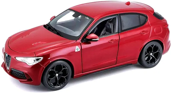 Mașinuță metalică Bburago - Alfa Romeo Stelvio, 1:24, roșu