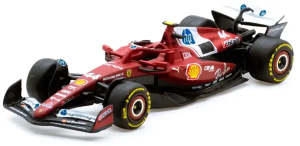 Mașinuță metalică Bburago - Ferrari F1 SF-25, Echipa Scuderia Ferrari, #44 Lewis Hamilton, 1:64