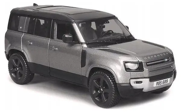 Mașinuță metalică Bburago - Land Rover New Defender 110 2020, 1:24, argintiu