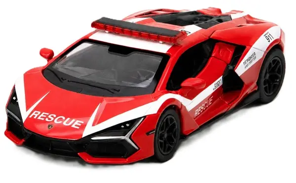 Mașinuță metalică Kinsmart Firefighter Edition - Lamborghini Revuelto, 1:38