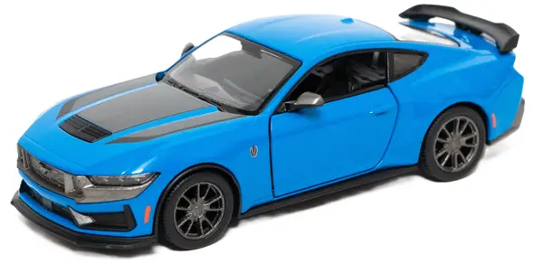 Mașinuță metalică Kinsmart - Ford Mustang Dark Horse 2024, scara 1:38, albastră