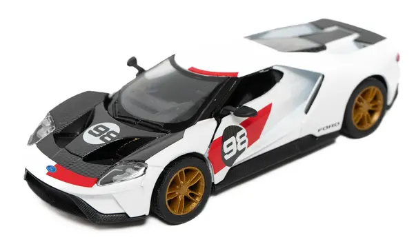 Mașinuță metalică Kinsmart Heritage Edition - Ford GT, 1:38, alb
