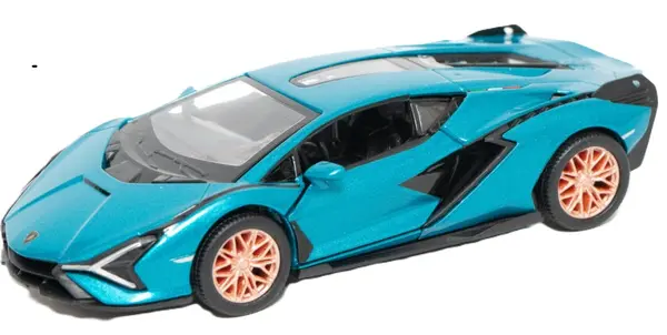 Mașinuță metalică Kinsmart - Lamborghini Sián FKP 37, 1:36, albastru