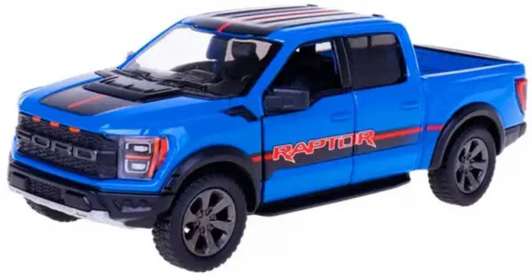 Mașinuță metalică Kinsmart Livery Edition - 2022 Ford F-150 Raptor, 1:46, albastru