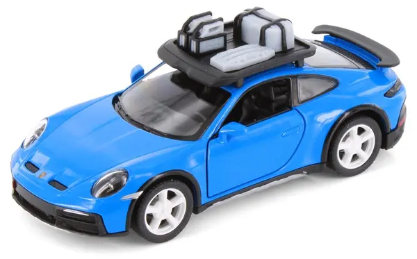 Mașinuță metalică Kinsmart - Porsche 911 GT2 RS, cu portbagaj, 1:36, albastru