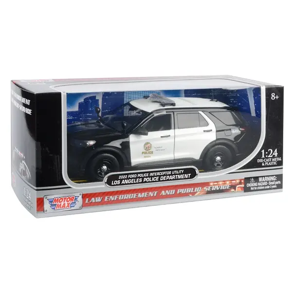 Masinuta metalica, Motormax, 2022 Ford Police Interceptor Utility, 1:24