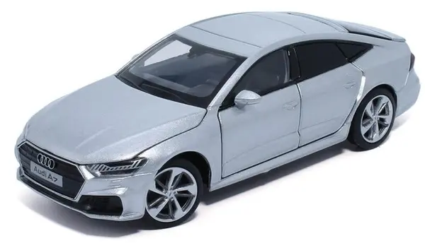 Mașinuță metalică Tayumo - Audi A7 2018, cu sunet și lumină, 1:32, argintie