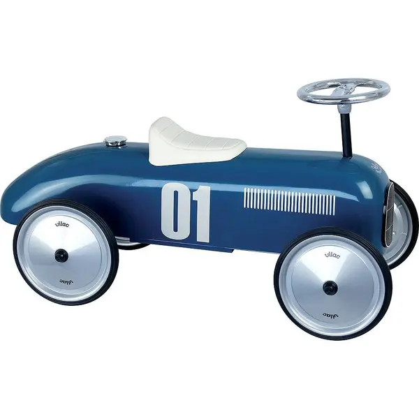 Masinuta pentru copii fara pedale Vilac metal Bleu cu design retro si roti din cauciuc de la 18 luni